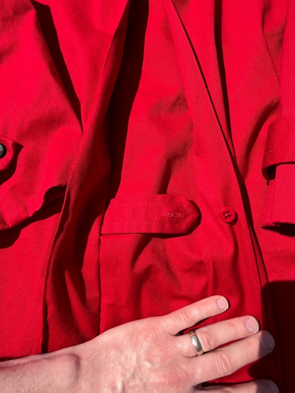 Lauren Ralph Lauren Red Equestrian Barn Coat Corduroy Collar 1X - Picture 10 of 13